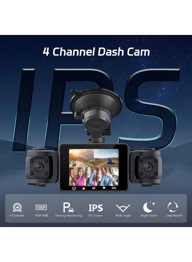 4 Channel Dash Cam 360 View Front Rear Inside Left Right Car Camera - Image 3